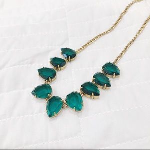 J. Crew Emerald Green Gemstone Collar Necklace